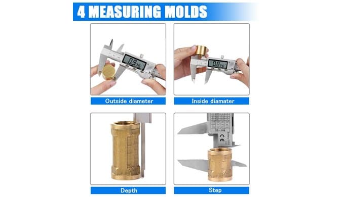 Digital Caliper Measuring Tool, Stainless Steel Vernier Caliper Digital Micrometer with Large LCD Screen, Easy Switch from Inch Metric Fraction, 6 Inch Caliper Tool for DIY/Household thumbnail 4