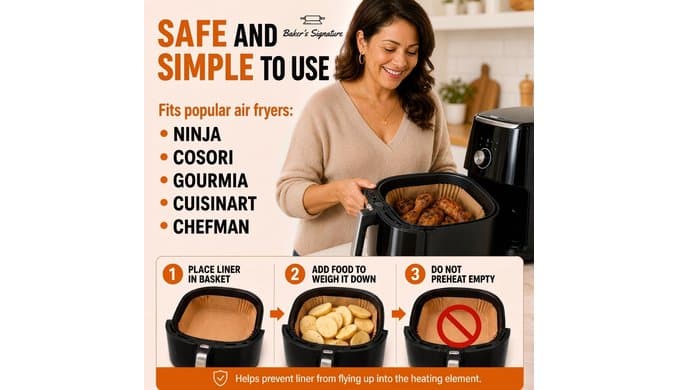 Air Fryer Liners Disposable, Unbleached Parchment Paper Baking Liners thumbnail 5