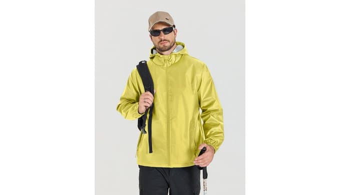 COOFANDY Rain Jacket Men Raincoat Waterproof With Hood Packable Windbreaker thumbnail 2
