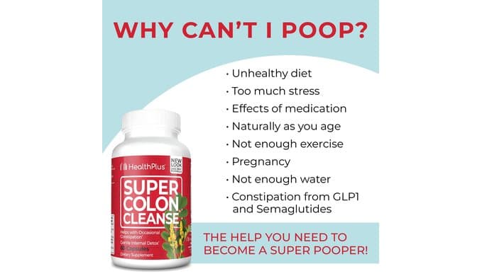 Health Plus Super Colon Cleanse Detox Capsules, 30 Day Supply, 120 Ct thumbnail 3