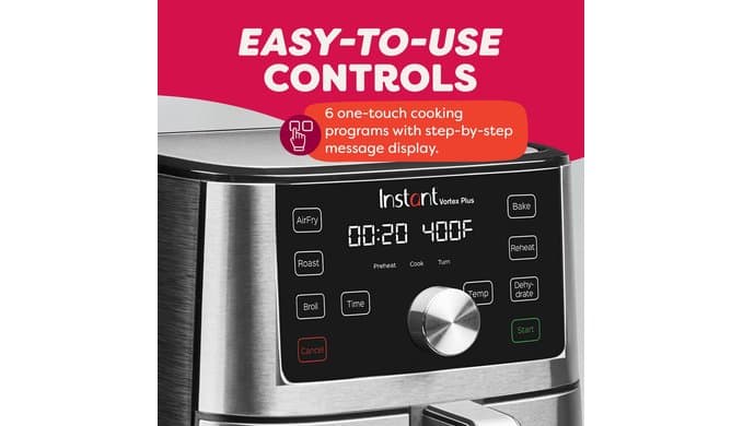 Instant Pot VORTEX Plus 6QT XL Air Fryer, 6-in-1 Air Fryer, Stainless Steel thumbnail 5