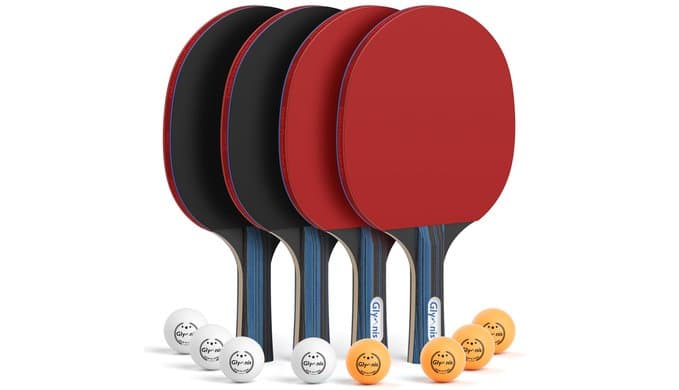 Glymnis Ping Pong Paddles Set of 4/2, Table Tennis Rackets Set and Balls thumbnail 1