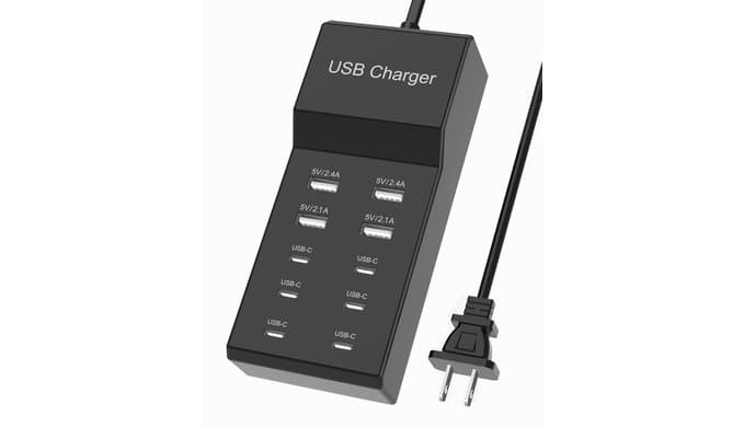 6 USB-C & 4 USB-A Port Charging Block Station Power Strip Cord Plug Hub thumbnail 1