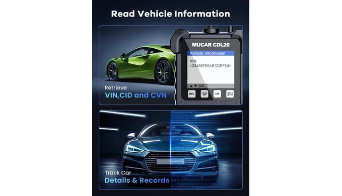 MUCAR CDL20 Universal OBD2 Scanner, Check Engine Car Code Reader with Full OBD2 Functions, Vehicle Info/MIL/EVAP/Freeze Frame/DTC Library, Diagnostic Scan Tool for All OBD II & EOBD Cars After 1996 thumbnail 5