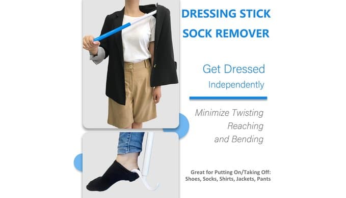 35.5 Inch Long Handled Shoe Horn, Dressing Stick, Sock Remover Aid Helper - Versatile, Adjustable Dressing Aid for Shoes, Socks, Shirts, Pants - Long Shoe Horn, Shoe Horn Long Handle for Seniors thumbnail 3
