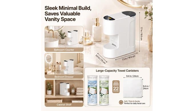 Towel Warmer for Bathroom & Spa,BEQOOL Hot Face Towel Dispenser Machine thumbnail 4