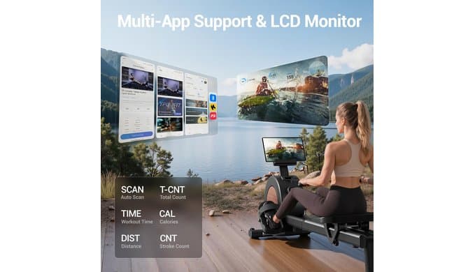 LONTEK Rowing Machines for Home,Magnetic Rowing Machine with APP Support thumbnail 4