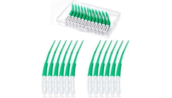 96 Count Dental Picks, Soft Tooth Picks for Teeth Cleaning, Green thumbnail 1