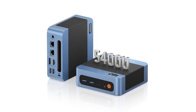 BOSGAME E5 Plus Mini PC Ryzen 5400U, 8GB Upgradable RAM 256GB SATA SSD thumbnail 1