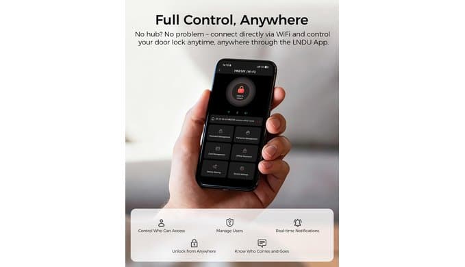 WiFi Smart Lock HomeKey Keyless Entry Door Lock Fingerprint Deadbolt thumbnail 4