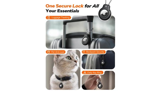 for AirTag Holder Keychain,Air Tag-4 Pack Holder Case Airtags 1st/2nd Gen thumbnail 5
