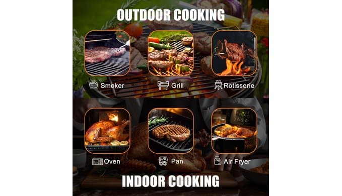 INSMART Wireless Smart Meat Thermometer,330FT Bluetooth Range,100% Waterproof,Precision Cooking Grilling,Multi Sensors,for BBQ,Oven,Grill,Kitchen,Smoker, Rotisserie Turkey Beef (Wood) thumbnail 4