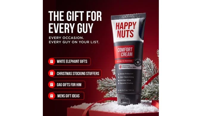 HAPPY NUTS Comfort Cream Deodorant For Men: Anti-Chafing Sweat Defense, Odor Control, Aluminum-Free, Travel Essential, Mens Deodorant & Hygiene Products for Men's Private Parts 3.4 Fl Oz - Original thumbnail 5