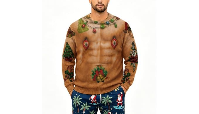 Ugly Christmas Sweatshirt for Men Funny 3D Print Pullover Shirts Trendy thumbnail 4