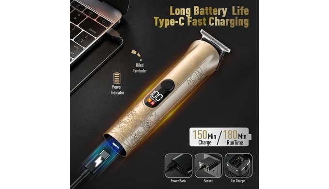 Solati Beard Trimmer for Men Professional Hair Clippers Kit with Zero Gapped Electric Waterproof Razor Shaver Set for Mustache Body Nose Ear Hair Facial Back Adjustable Precision Grooming Kit (Gold) thumbnail 5