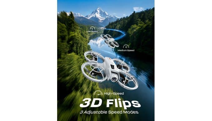 Mini Drone with HD FPV Camera, Beginner Friendly RC Quadcopter for Teens Adults, 90° Tilt Lens, Altitude Hold, One Key Takeoff, 3D Flips, 3 Speed Modes, 2 Batteries 25 Mins Flight, Indoor Outdoor Gift (Gray) thumbnail 4