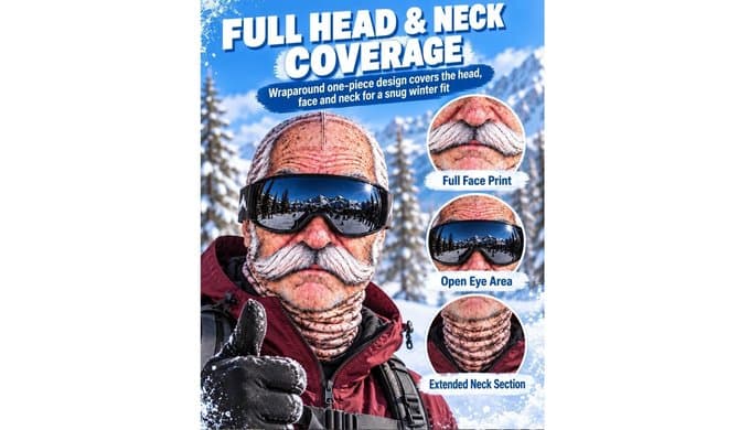 Funny Ski Mask For Men 3D Printed Face Old Man Balaclava Mask thumbnail 4