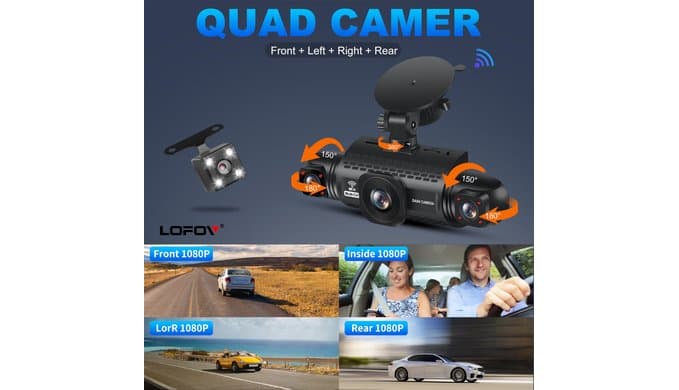 4 Channel Dash Cam 360° View 5G WiFi & APP Control thumbnail 3