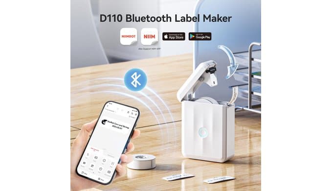 NIIMBOT D110 Bluetooth Label Maker Machine with 1Tape for Home Use, White thumbnail 5
