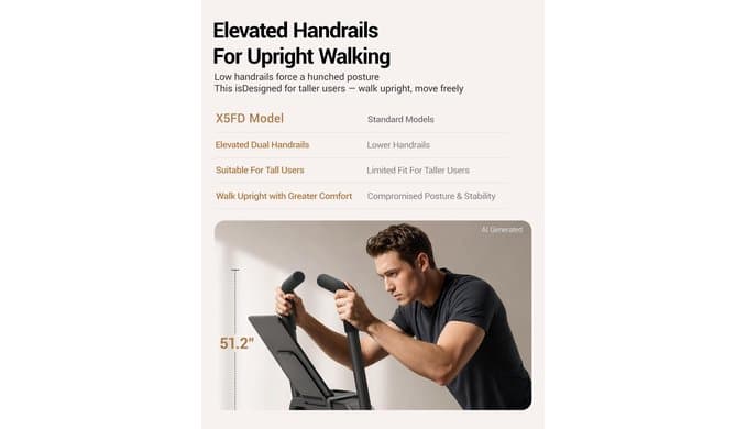 LONTEK Treadmill with 40% Incline & Handle Bar, Walking Pad with Incline thumbnail 3