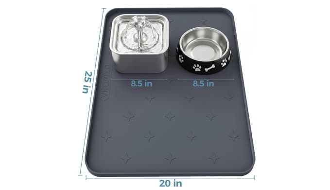 Cat Litter Mat & Dog Food Mat, 25 x 20 in Waterproof Silicone Tray thumbnail 2