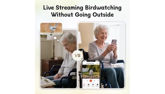 Bird Feeder with Camera, Upgraded 1.5L Smart Birdhouse Al Identify for 10000 Plus Species, Auto Capture & Real-time Notifications, Ideal Gift for Bird Lovers (Iron Roof) thumbnail 5