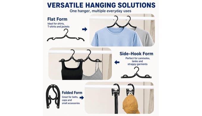 24 PCS Travel Hangers - Cruise Ship Essentials Portable Folding Clothes Hanger Travel Essentials Foldable Clothes Drying Rack for Travel thumbnail 4