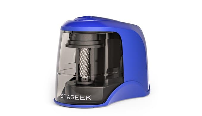 STAGEEK Electric Pencil Sharpener, Plug in or USB/Battery Operated, Blue thumbnail 1