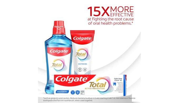 Colgate Total Whitening Fluoride Toothpaste, Mint, 2 Pack, 5.1 oz thumbnail 3