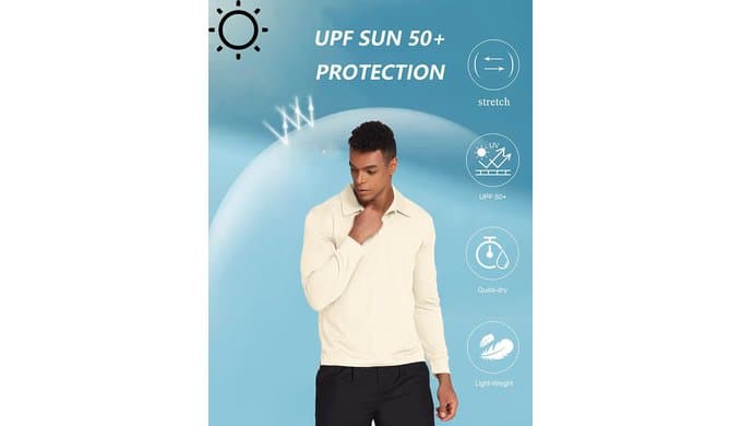 Deyeek Men's Long Sleeve Polo Shirts, Quick Dry Golf Polo for Men thumbnail 5