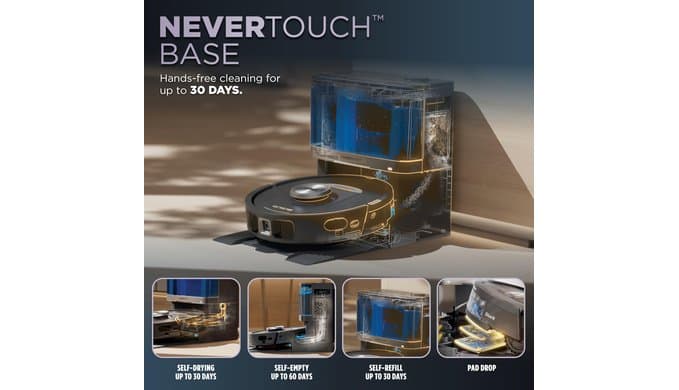 Shark PowerDetect NeverTouch Robot Vacuum & Mop, RV2820YE thumbnail 2