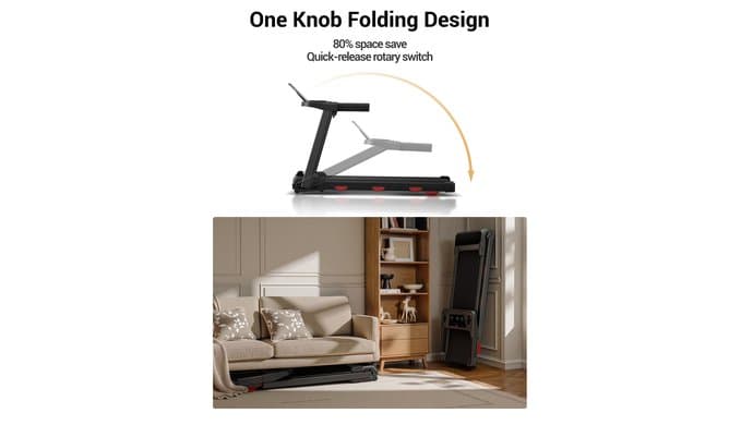 CURSOR FITNESS 15% Auto Incline Treadmills for Home, 300LBS Capacity thumbnail 2