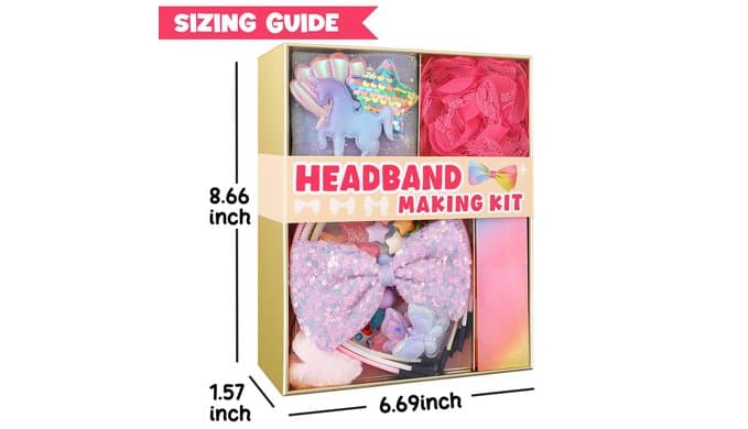 yasest Headband Making Kit - 89pcs DIY Craft Gift for 5 6 7 8 Year Old Girl thumbnail 3