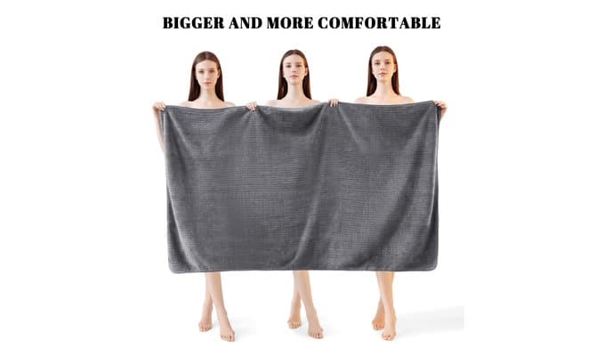4 Pack Bath Towels Set 35 x 70in Extra Large, Ultra Soft Microfiber thumbnail 3