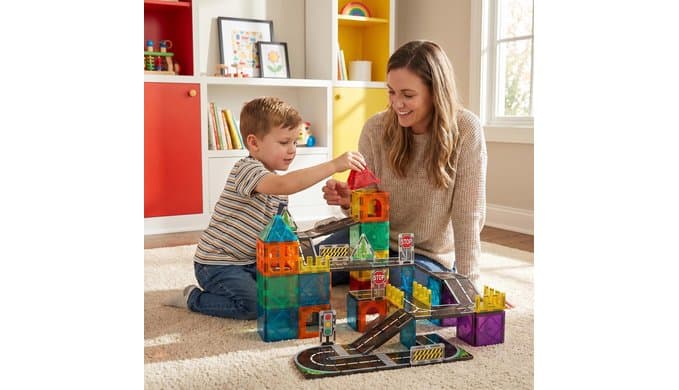 Magnetic Tiles Road Set, 89 PCS Magnetic Building Blocks with Roads thumbnail 2