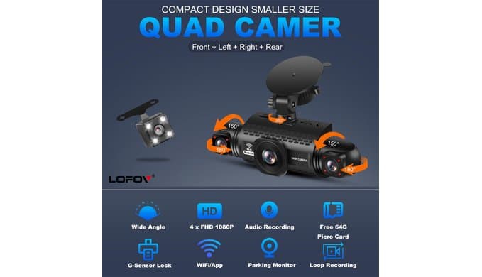 4 Channel Dash Cam 360° View 5G WiFi & APP Control thumbnail 2