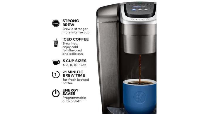 Keurig K-Elite Single Serve K-Cup Pod Coffee Maker, Brushed Slate thumbnail 3