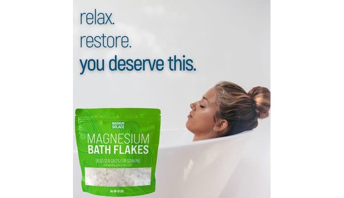 Magnesium Flakes for Bath - Magnesium Chloride Flakes - Dead Sea Salts for Soaking, 10 LBS thumbnail 2