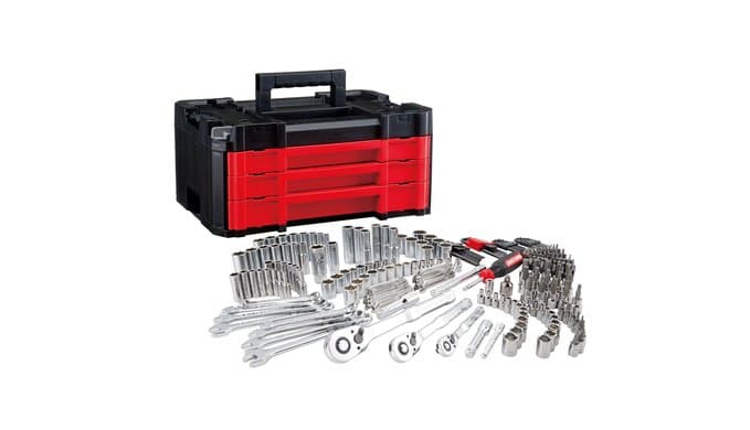 Craftsman 262-Piece Mechanic Tool Set with 3-Drawer VERSASTACK Box, SAE and Metric Socket Set, Car and Motorcycle Tool Kit with Combination Wrenches and Spark Plug Sockets, 90-Tooth (CMMT45309) thumbnail 1