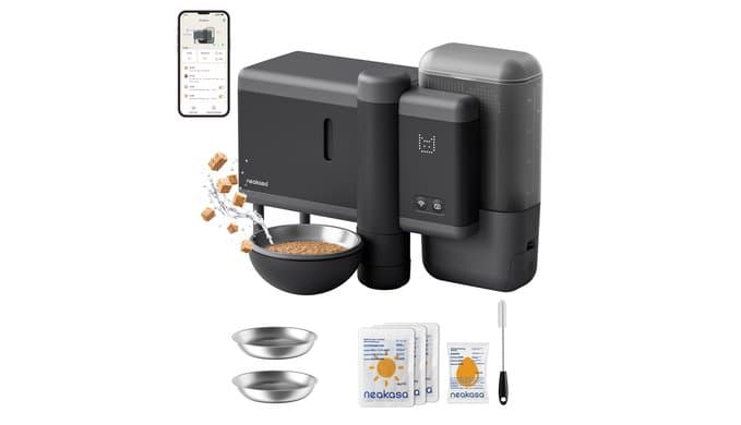 Neakasa Riko Automatic Wet Food Cat Feeder for Freeze-Dried Cat Food, Grey thumbnail 1