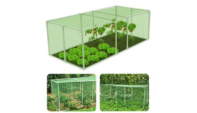 72 * 33 * 30 in Detachable Crop Cages for Garden, Plant Protection Tent with Garden Netting for Vegetables Fruits Flowers,Mesh Plant Covers for Outdoors (Green)