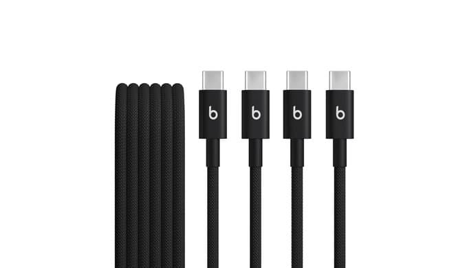 Beats USB-C to USB-C Woven Cable 2 Pack Fast Charging Durable/Tangle-Free Compatible Charger for Apple & Android Devices (1.5 m, 5 ft) - Bolt Black